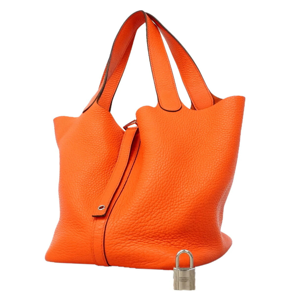 Hermes Picotin Lock MM handbag, Taurillon Clemence leather, Capucines, A stam...